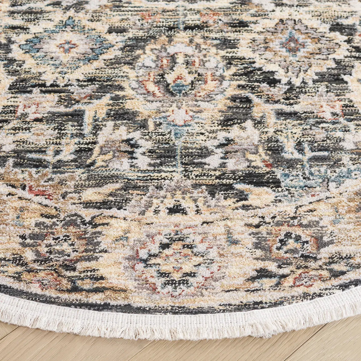 Safavieh Artifact 4'-0" x 4'-0" Rug in Charcoal / Ivory
