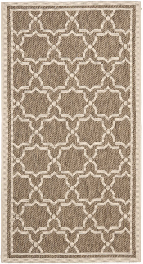 Safavieh Courtyard 2'-7" x 5'-0" Rug in Brown / Bone