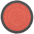 Safavieh Braided 3'-0" x 3'-0" Rug in Red / Black