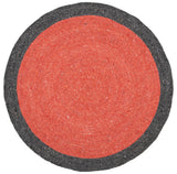 Safavieh Braided 3'-0" x 3'-0" Rug in Red / Black