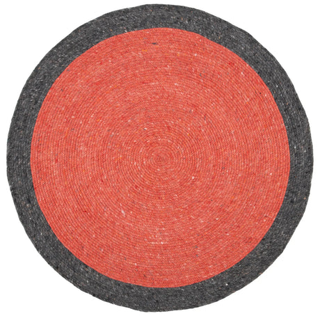 Safavieh Braided 3'-0" x 3'-0" Rug in Red / Black