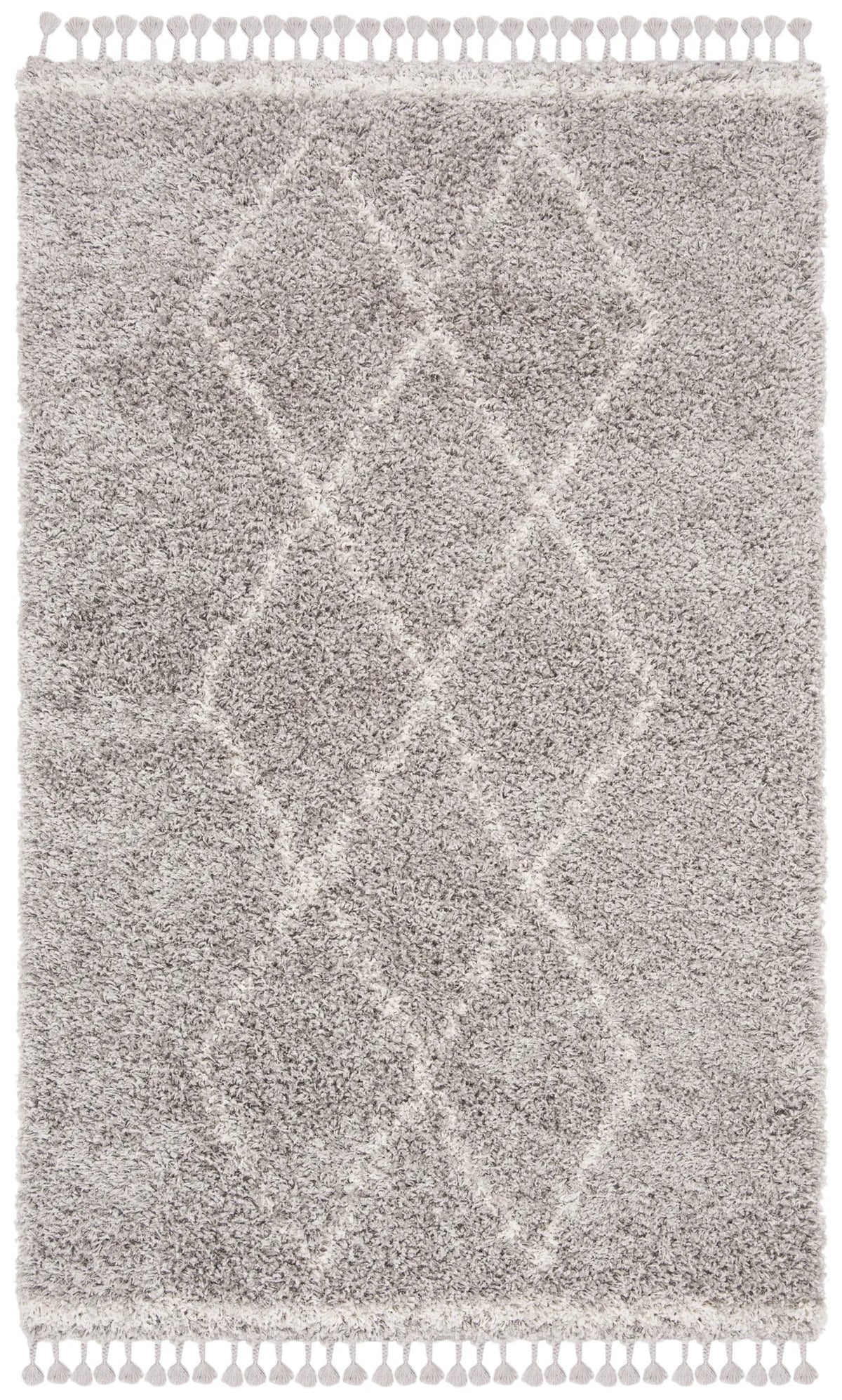 Safavieh Pro Lux Shag 400 4'-0" x 6'-0" Rug in Grey / Cream