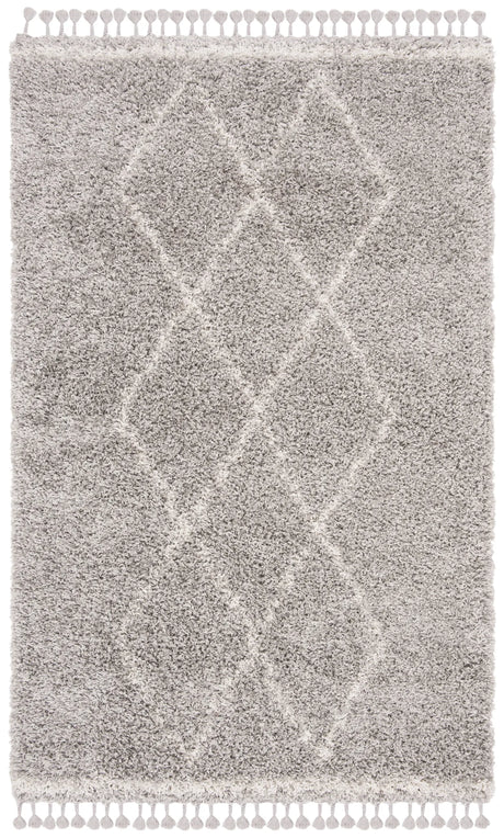 Safavieh Pro Lux Shag 400 4'-0" x 6'-0" Rug in Grey / Cream