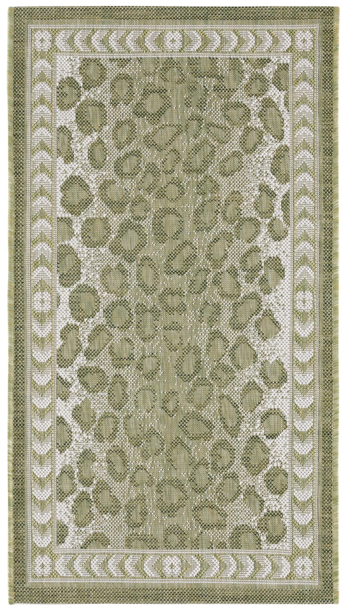 Safavieh Courtyard 2'-0" x 3'-7" Rug in Light Green / Ivory