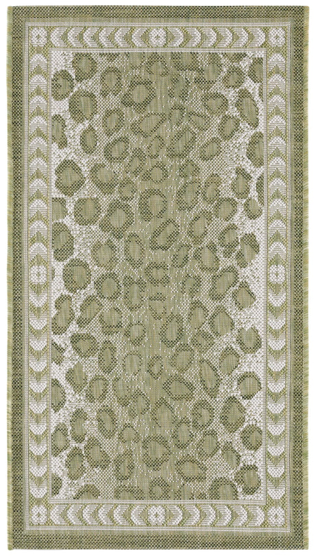 Safavieh Courtyard 2'-0" x 3'-7" Rug in Light Green / Ivory