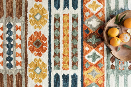 Loloi Zharah Zr-08 Santa Fe Spice Rugs - styled aerial 1