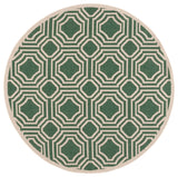 Safavieh Courtyard 5'-3" x 5'-3" Rug in Dark Green / Beige