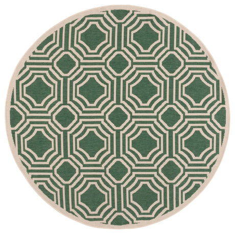 Safavieh Courtyard 5'-3" x 5'-3" Rug in Dark Green / Beige