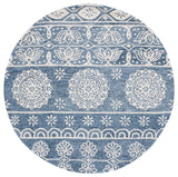 Safavieh Micro-Loop 5'-0" x 5'-0" Rug in Blue / Ivory