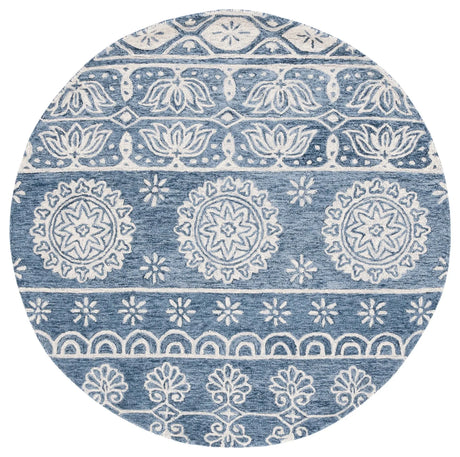 Safavieh Micro-Loop 5'-0" x 5'-0" Rug in Blue / Ivory