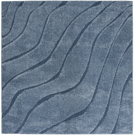 Safavieh Florida Shag 6'-7" x 6'-7" Rug in Light Blue / Blue