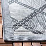 Safavieh Courtyard 4'-0" x 5'-7" Rug in Anthracite / Light Grey