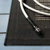 Safavieh Courtyard 6'-7" x 9'-6" Rug in Black / Sand