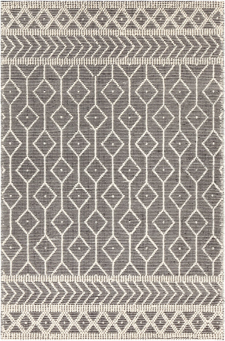 Chandra Doris DOR-52601 Black / Ivory rug, flat view