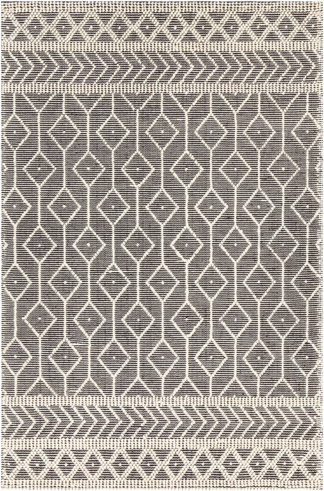 Chandra Doris DOR-52601 Black / Ivory rug, flat view