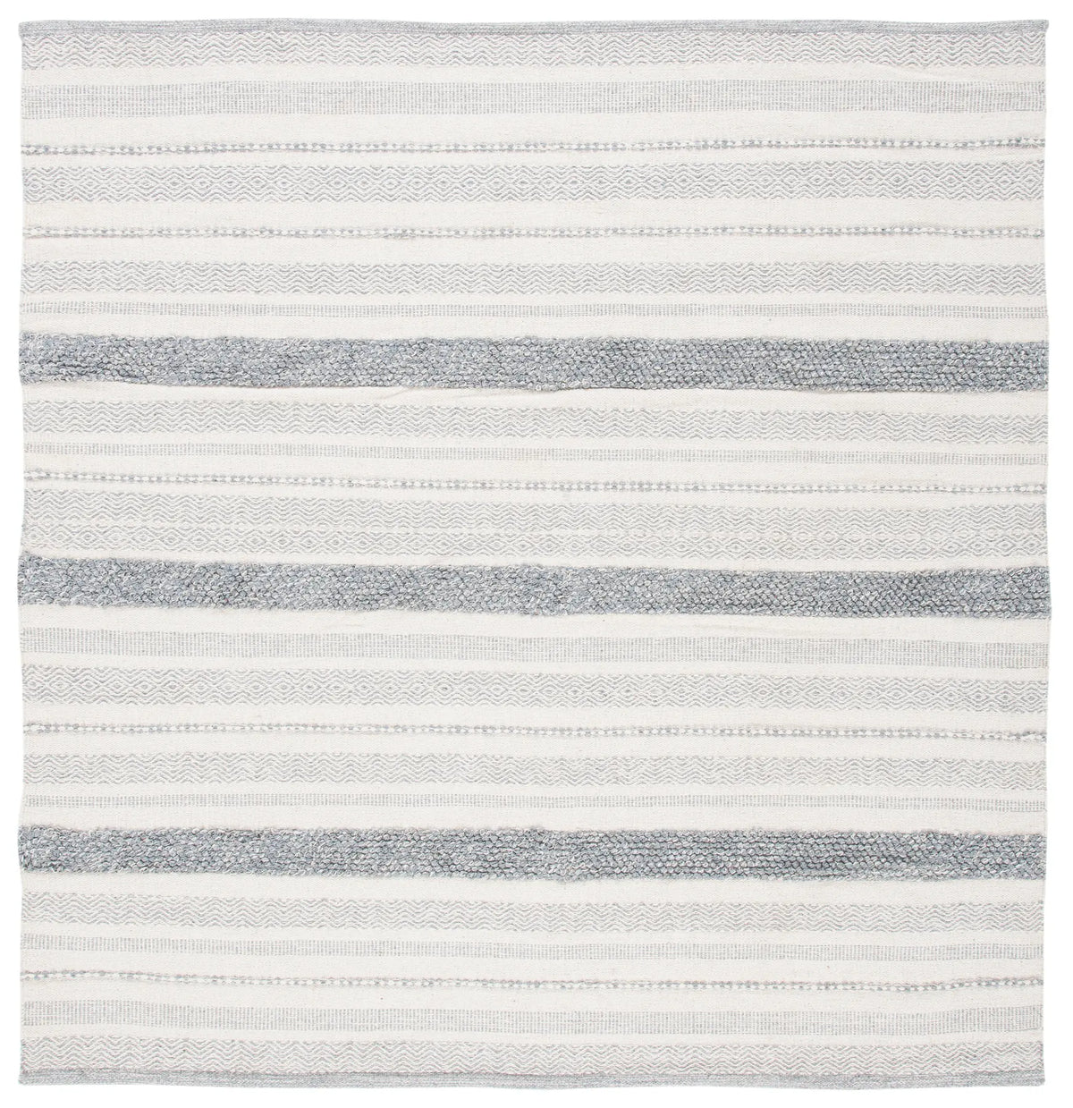 Safavieh Striped Kilim 7'-0" x 7'-0" Rug in Ivory / Grey