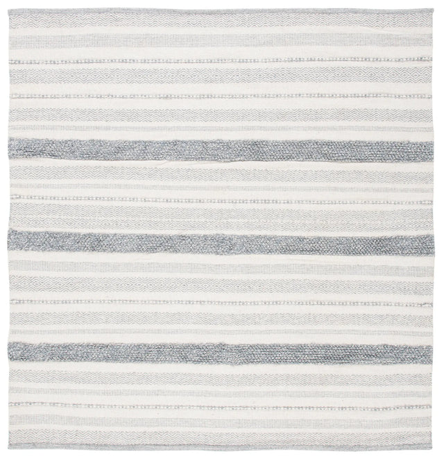 Safavieh Striped Kilim 7'-0" x 7'-0" Rug in Ivory / Grey