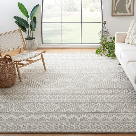 Safavieh Metro 10'-0" x 14'-0" Rug in Light Grey / Ivory
