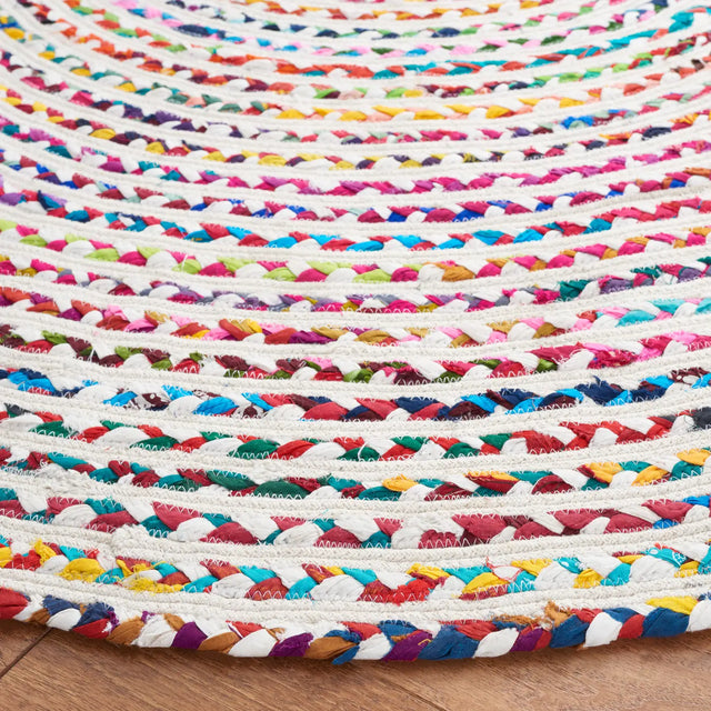 Safavieh Braided 6'-0" x 6'-0" Rug in Ivory / Multi