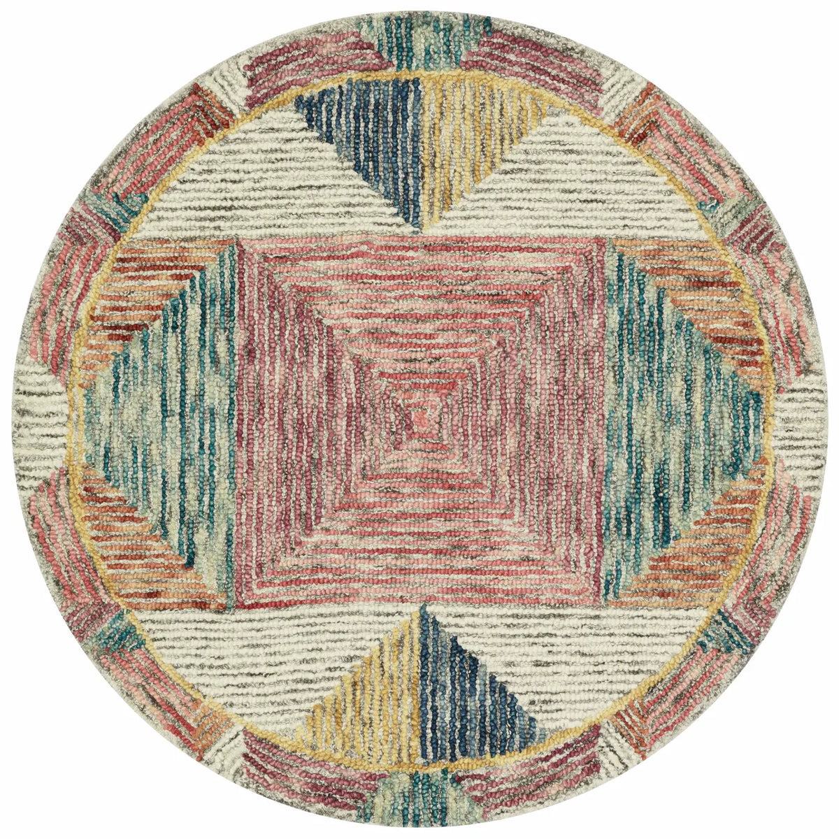 Loloi Spectrum Spe-01 Silver/Fiesta Rugs - round flat