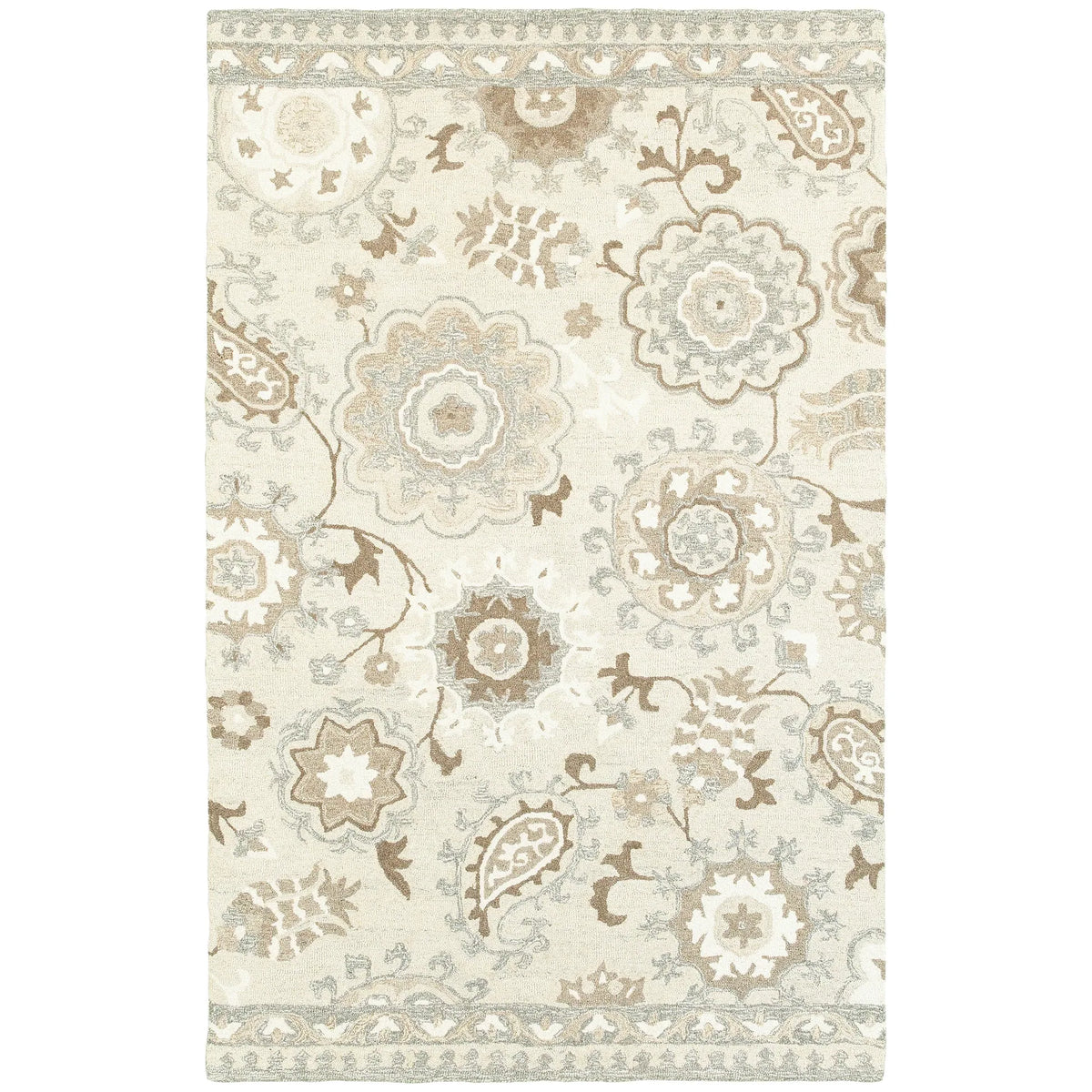 Oriental Weavers Sphinx Craft 93005 Ivory / Grey Rugs - main flat