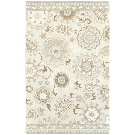 Oriental Weavers Sphinx Craft 93005 Ivory / Grey Rugs - main flat