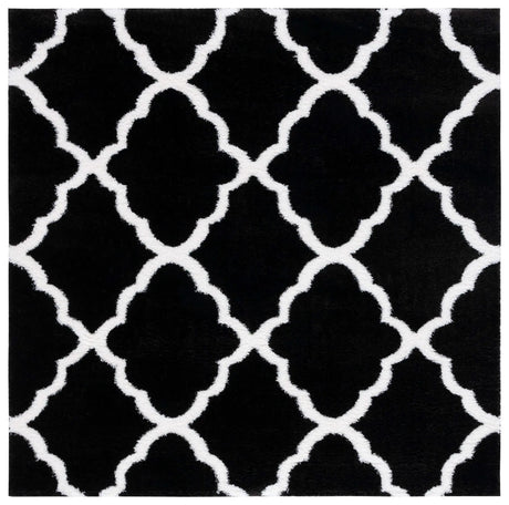 Safavieh Tahoe Shag 6'-7" x 6'-7" Rug in Black / White