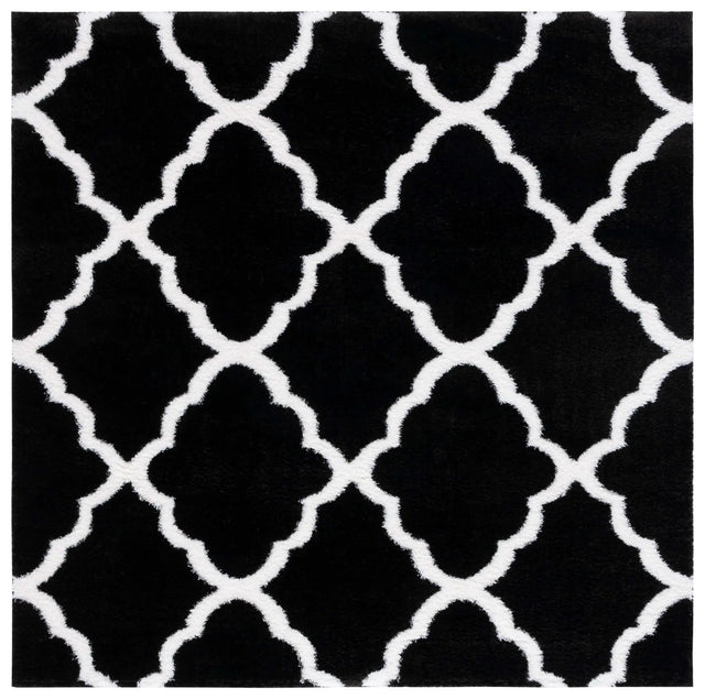 Safavieh Tahoe Shag 6'-7" x 6'-7" Rug in Black / White
