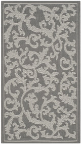 Safavieh Courtyard 2'-0" x 3'-7" Rug in Anthracite / Light Grey