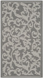Safavieh Courtyard 2'-0" x 3'-7" Rug in Anthracite / Light Grey