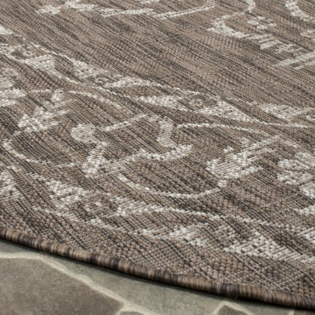 Safavieh Courtyard 6'-7" x 6'-7" Rug in Brown / Beige