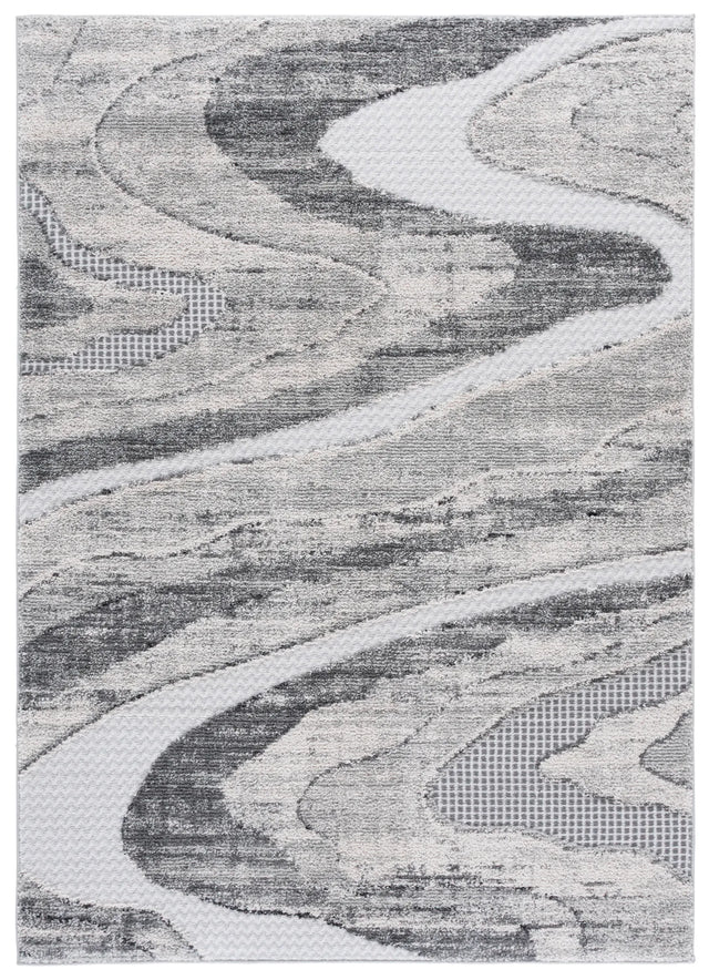 Safavieh Wave 4'-0" x 6'-0" Rug in Grey / Ivory