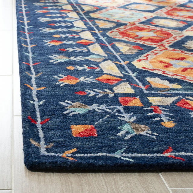 Safavieh Aspen 4'-0" x 6'-0" Rug in Navy / Orange
