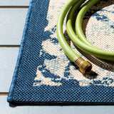 Safavieh Courtyard 4'-5" x 6'-5" Rug in Ivory / Navy