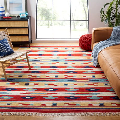 Safavieh Kilim 6'-0" x 9'-0" Rug in Beige / Red