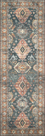 Loloi Skye Sky-10 Sea/Rust Rugs - runner flat