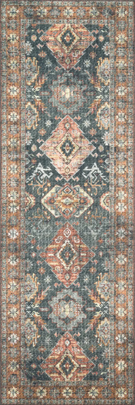 Loloi Skye Sky-10 Sea/Rust Rugs - runner flat