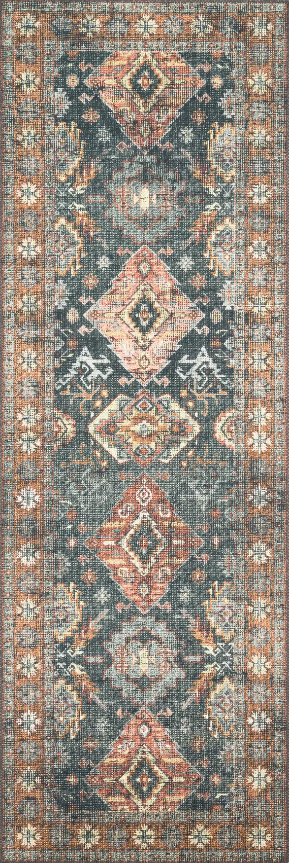 Loloi Skye Sky-10 Sea/Rust Rugs - runner flat
