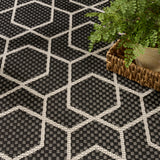 Nourison Horizon Indoor/Outdoor HOZ01 Black Contemporary Area Rugs