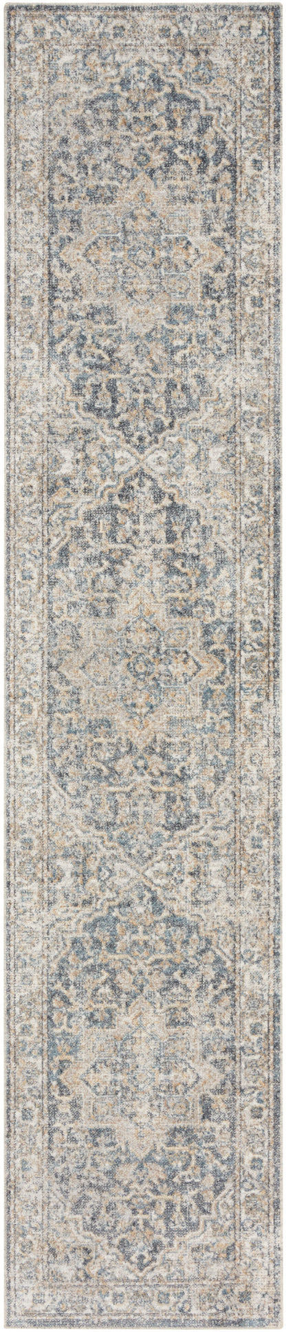 Nourison Astra Machine Washable Asw12 Grey/Blue Area Rug