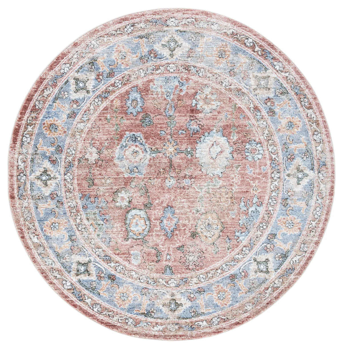 Safavieh Jasmine 5'-3" x 5'-3" Rug in Rust / Blue
