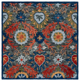 Safavieh Blossom 6'-0" x 6'-0" Rug in Charcoal / Orange