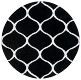 Safavieh Tahoe Shag 6'-7" x 6'-7" Rug in Black / White