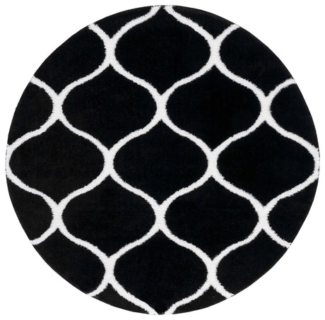 Safavieh Tahoe Shag 6'-7" x 6'-7" Rug in Black / White