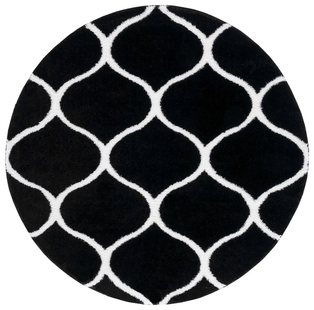 Safavieh Tahoe Shag 6'-7" x 6'-7" Rug in Black / White