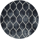 Safavieh Dip Dye 7'-0" x 7'-0" Rug in Graphite / Ivory