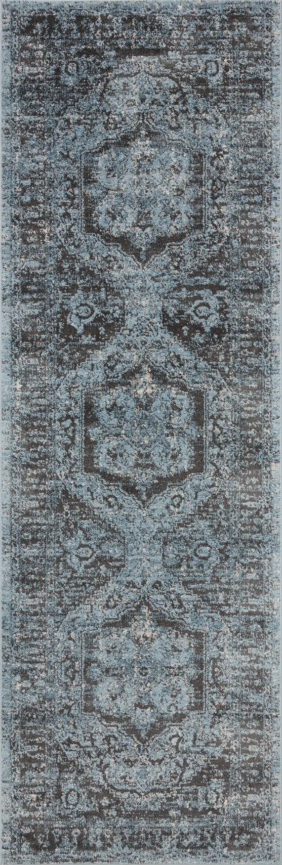 Loloi Odette Odt-08 Sky/Charcoal Rug - runner flat