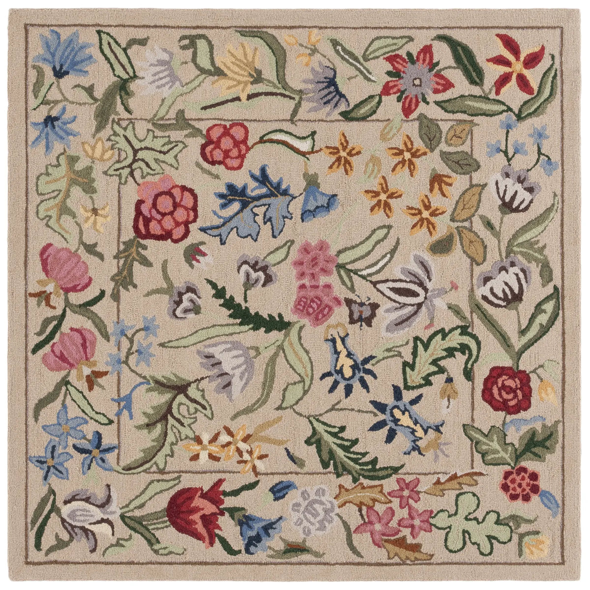 Safavieh Chelsea 5'-6" x 5'-6" Rug in Beige / Pink