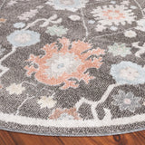 Safavieh Phoenix 500 6'-7" x 6'-7" Rug in Dark Grey / Ivory Blue