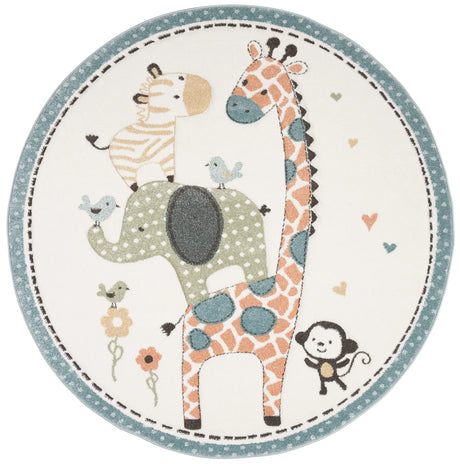 Safavieh Carousel Kids 100 5'-3" x 5'-3" Rug in Ivory